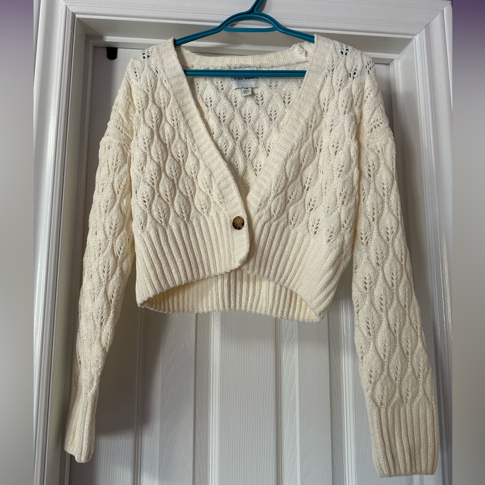 Light Cardigan in Cream Cable Knit